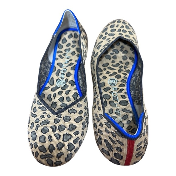Rothy's Sz 8.5 Spotted Animal Print Round Toe Ballet Flats - Picture 1 of 10